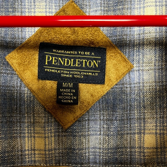 PENDLETON WOOLEN MILLS WOMENS SHERPA CREAM & BLUE PLAID FULL ZIP JACKET M - Picture 3 of 12